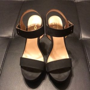 Black Wedge Sandals